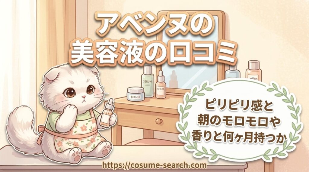 【アベンヌの美容液の口コミ】ピリピリ感と朝のモロモロや香りと何ヶ月持つか