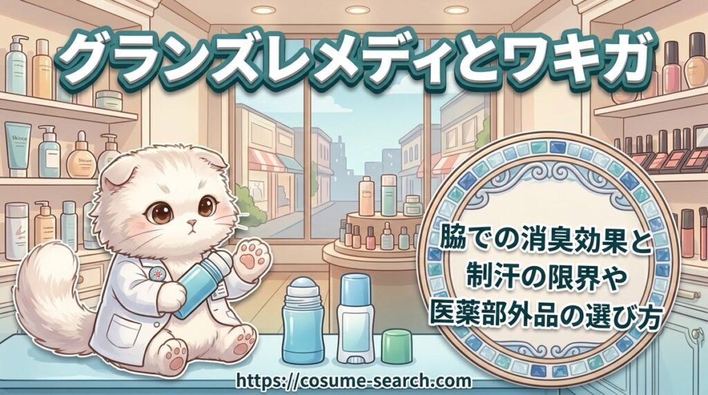 【グランズレメディとワキガ】脇での消臭効果と制汗の限界や医薬部外品の選び方