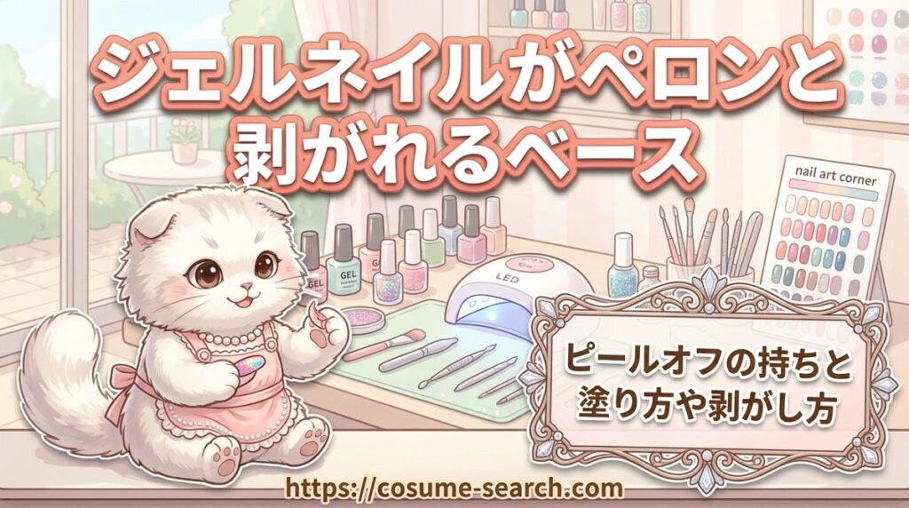 【ジェルネイルがペロンと剥がれるベース】ピールオフの持ちと塗り方や剥がし方