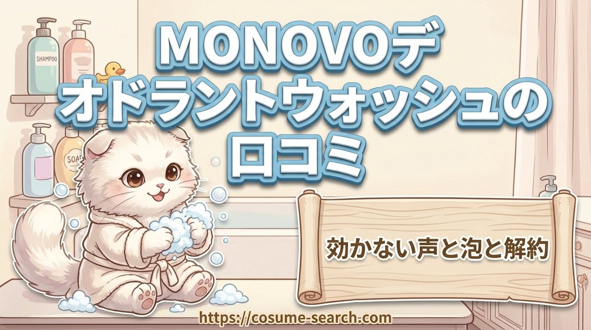 【MONOVOデオドラントボディ&フェイスウォッシュの口コミ】効かない声と泡と解約