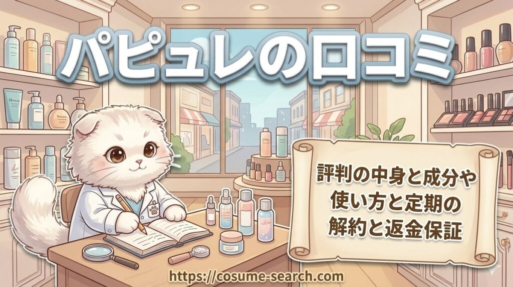 【パピュレの口コミ】評判の中身と成分や使い方と定期の解約と返金保証