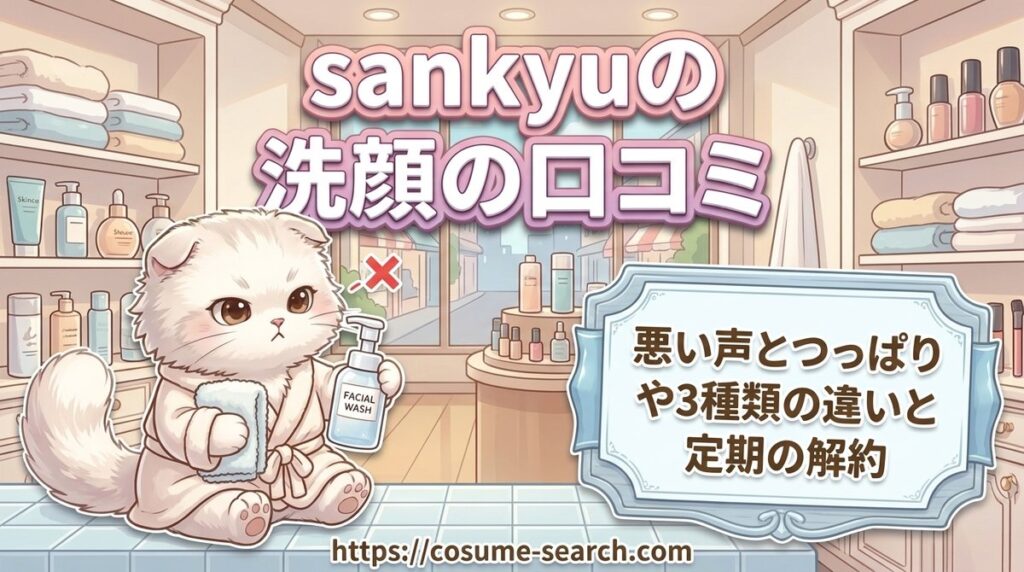 【sankyuの洗顔の口コミ】悪い声とつっぱりや3種類の違いと定期の解約