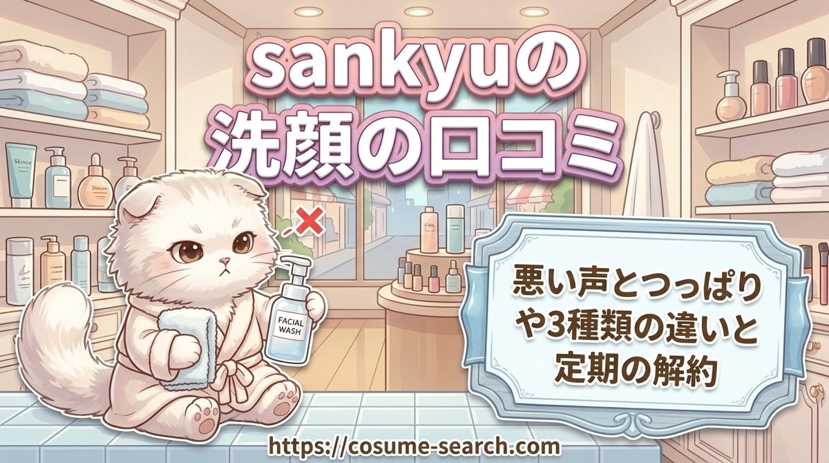 【sankyuの洗顔の口コミ】悪い声とつっぱりや3種類の違いと定期の解約