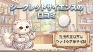 【シークレットサイエンスの口コミ】乳液の重ね方とつっぱる季節や定価