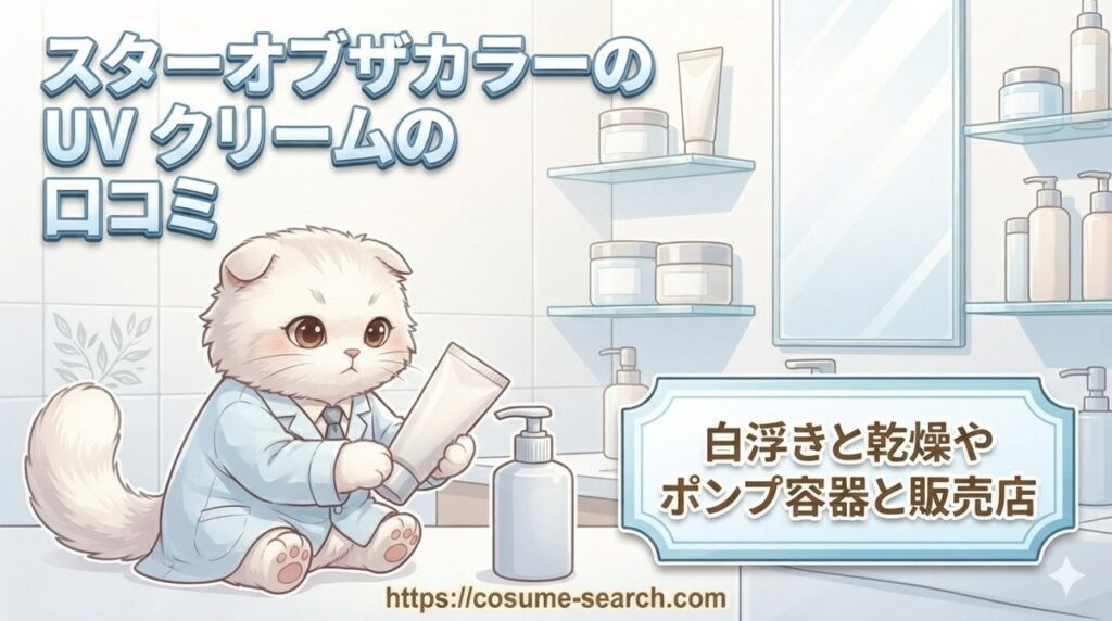 【スターオブザカラーのUVクリームの口コミ】白浮きと乾燥やポンプ容器と販売店