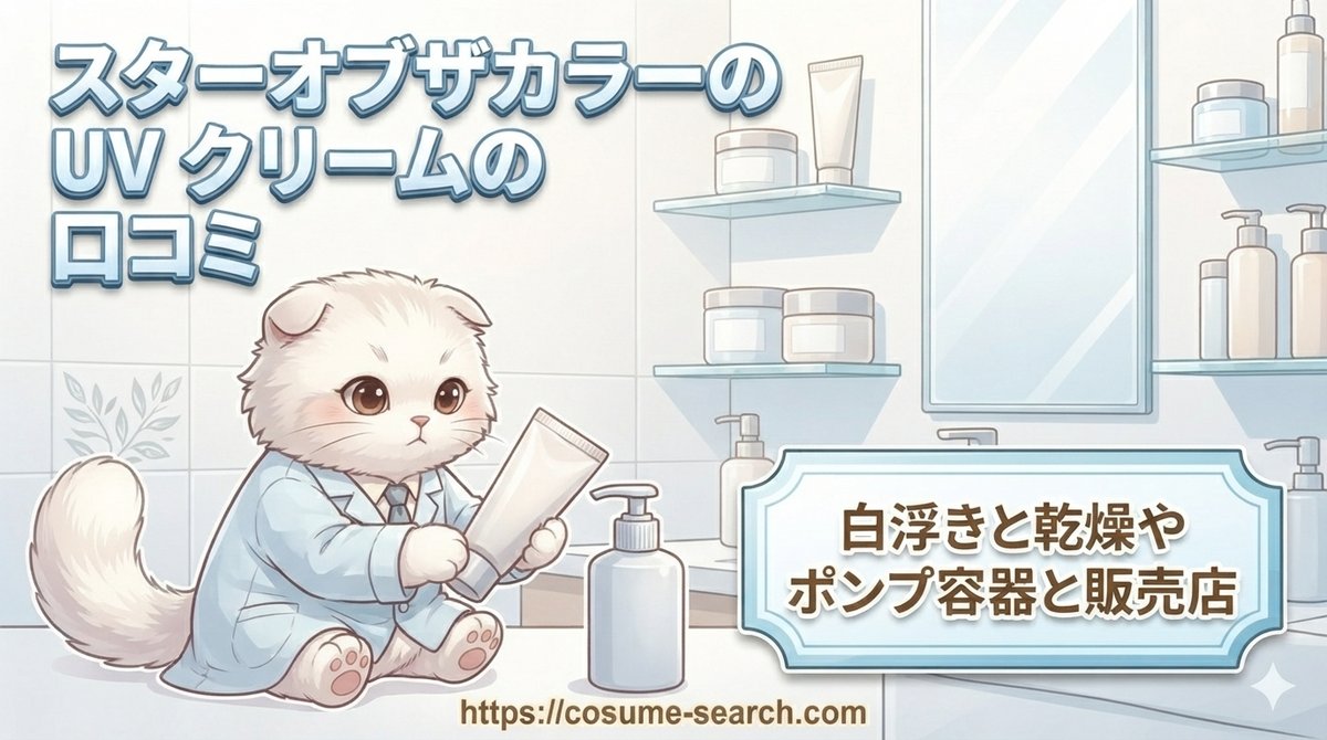 【スターオブザカラーのUVクリームの口コミ】白浮きと乾燥やポンプ容器と販売店