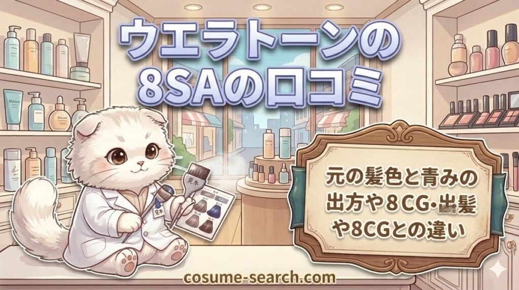 【ウエラトーンの8SAの口コミ】元の髪色と青みの出方や8CGとの違い
