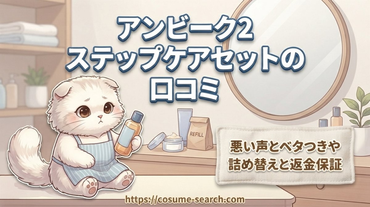【アンビーク2ステップケアセットの口コミ】悪い声とベタつきや詰め替えと返金保証