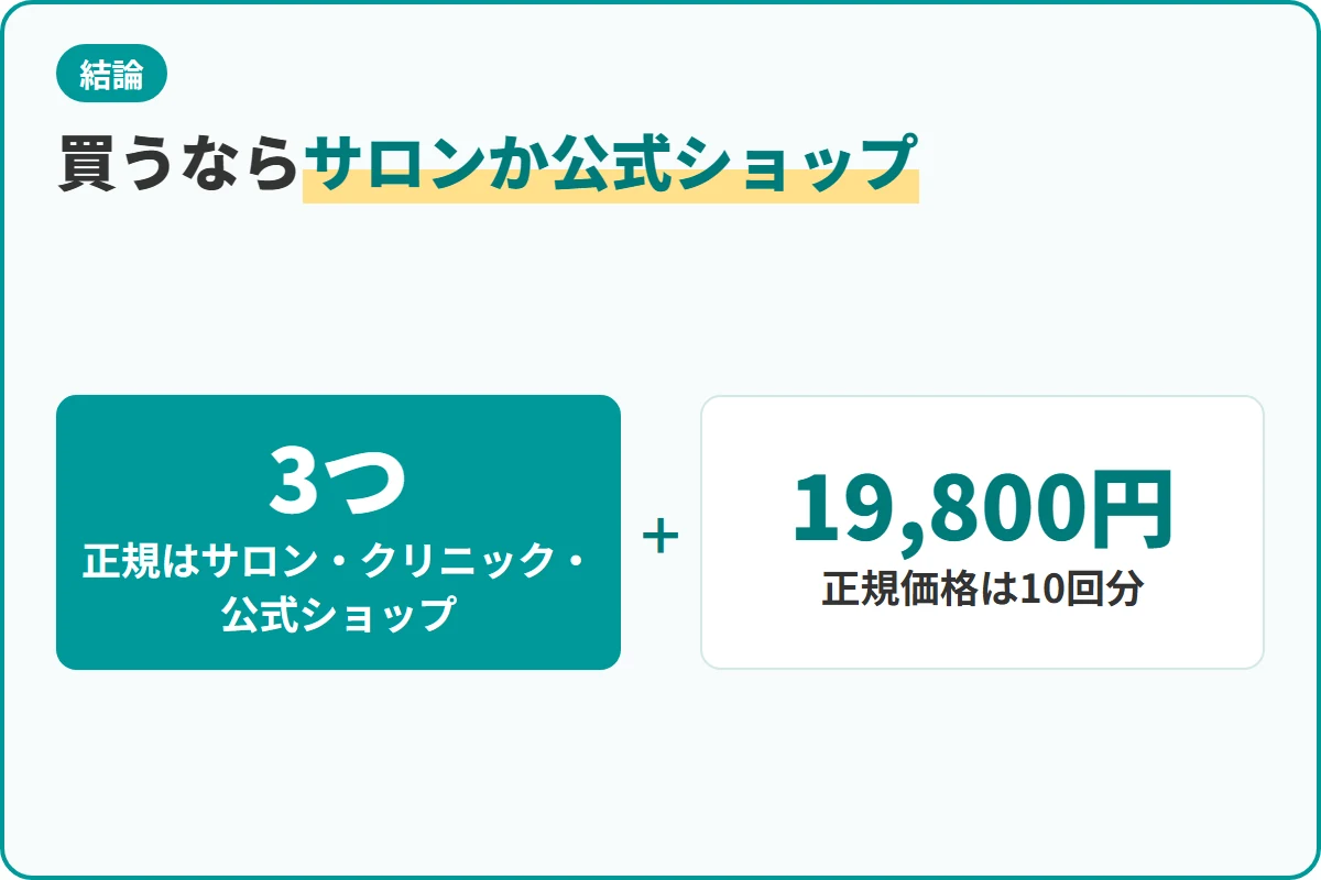買うならサロンか公式ショップ