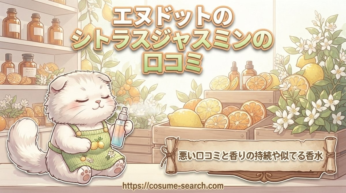 【エヌドットのシトラスジャスミンの口コミ】悪い口コミと香りの持続や似てる香水