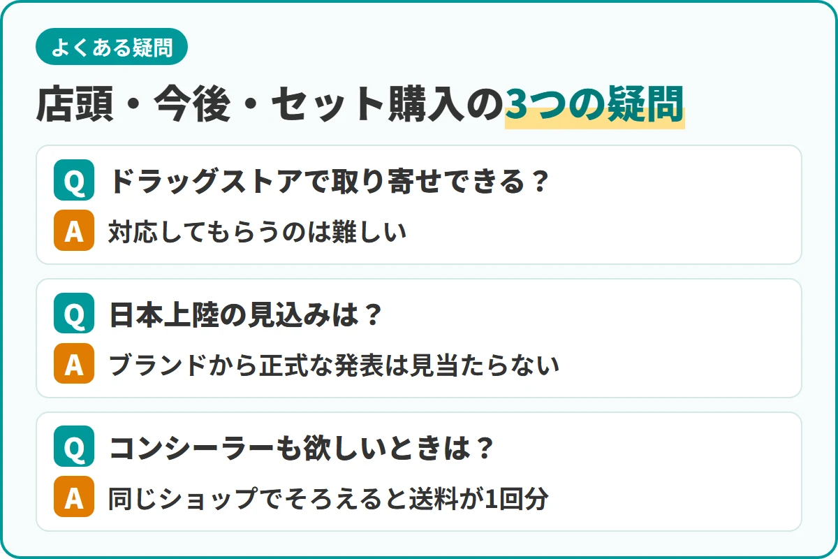店頭・今後・セット購入の3つの疑問