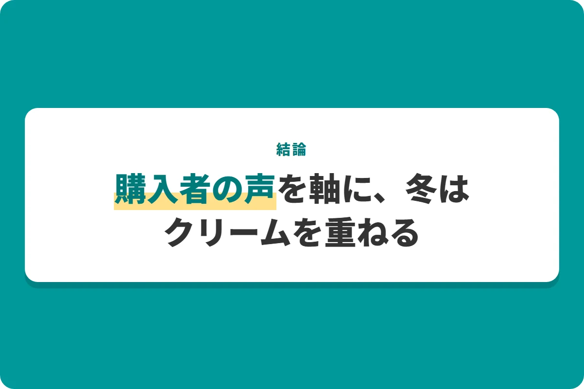 購入者の声を軸に、冬はクリームを重ねる