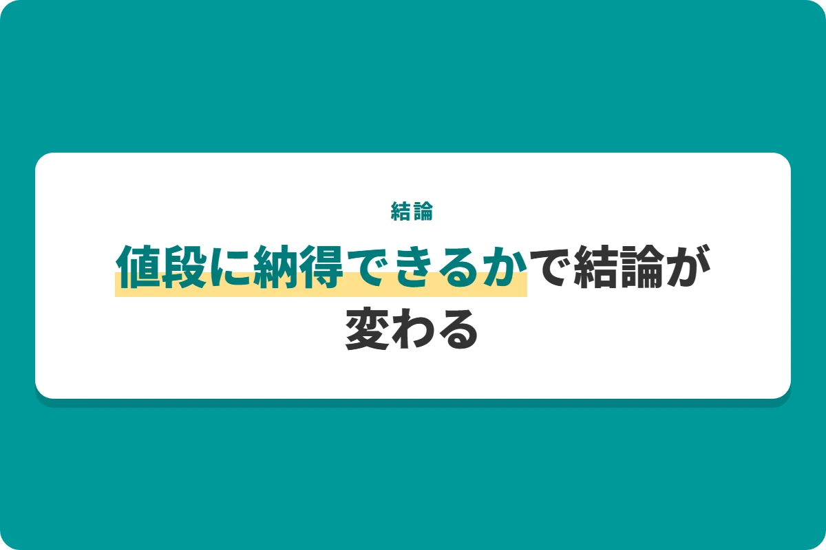 値段に納得できるかで結論が変わる