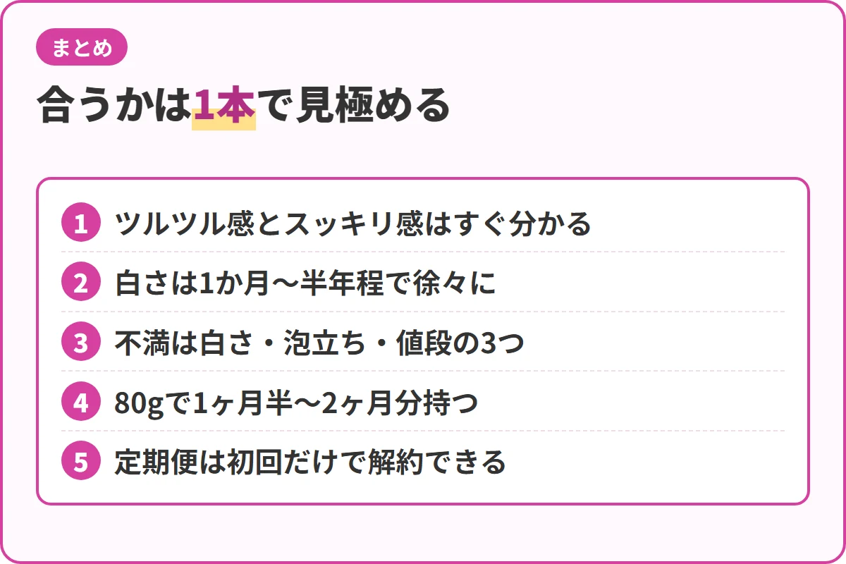 合うかは1本で見極める