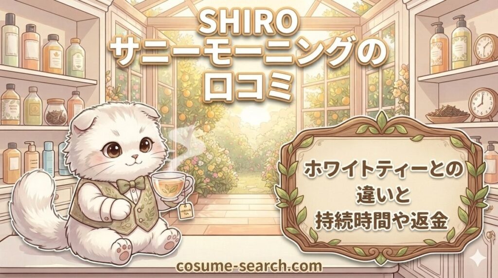 【SHIROサニーモーニングの口コミ】ホワイトティーとの違いと持続時間や返金