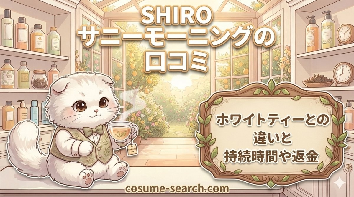 【SHIROサニーモーニングの口コミ】ホワイトティーとの違いと持続時間や返金