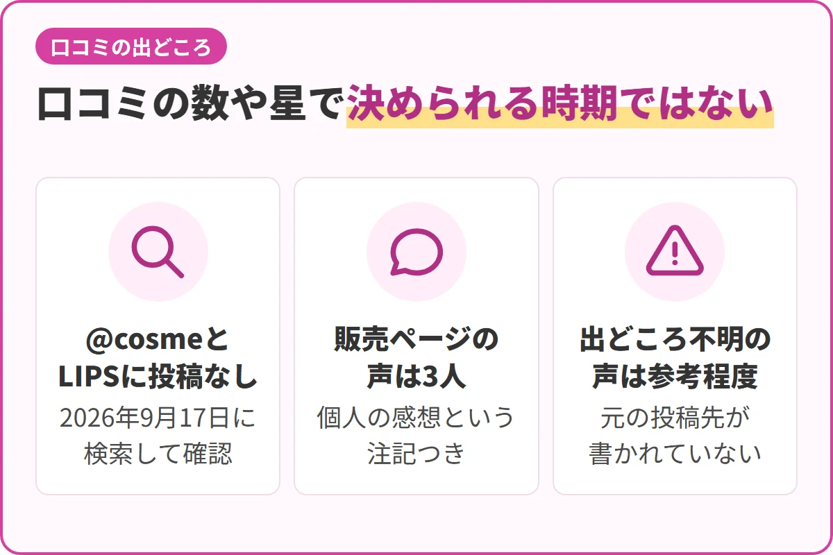 口コミの数や星で決められる時期ではない