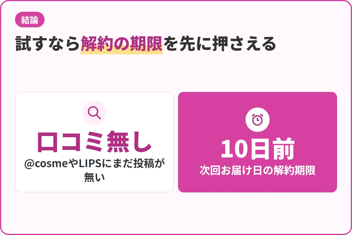 試すなら解約の期限を先に押さえる