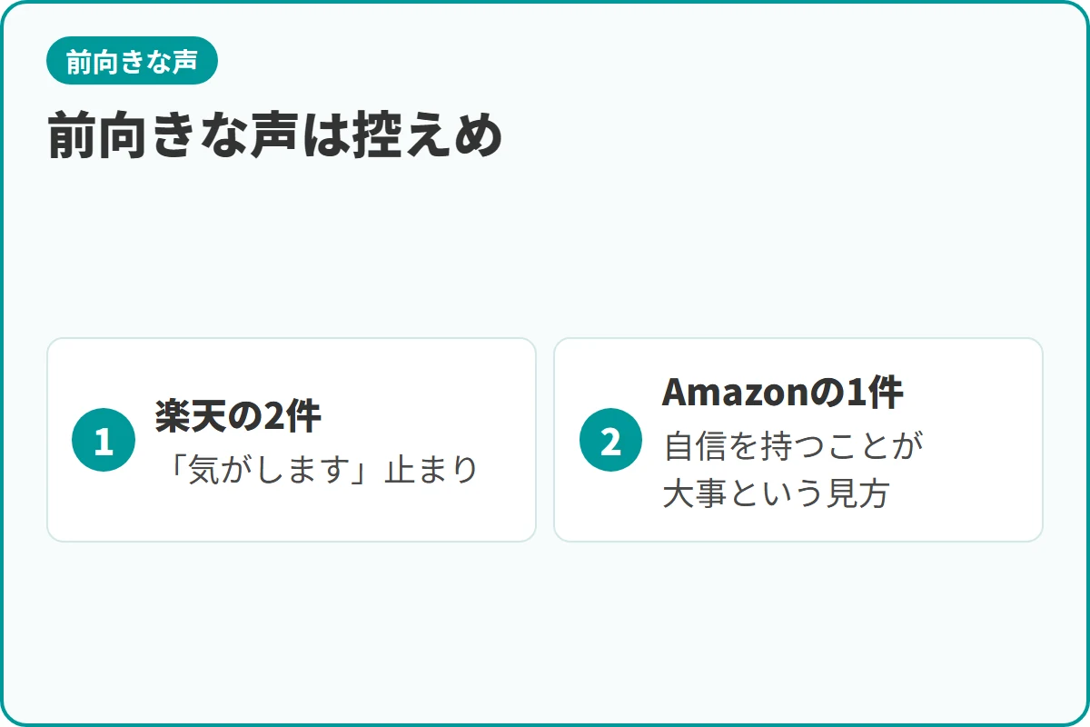 前向きな声は控えめ